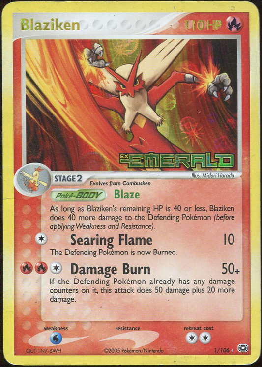 [MP] BLAZIKEN EMERALD REVERSE HOLO RARE 1/106