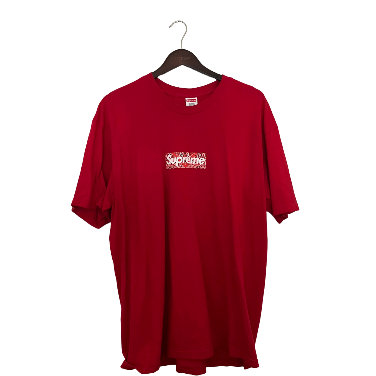 SUPREME - RED BANDANA BOX LOGO TEE FW19 USED XL