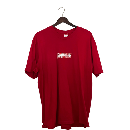 SUPREME - RED BANDANA BOX LOGO TEE FW19 USED XL