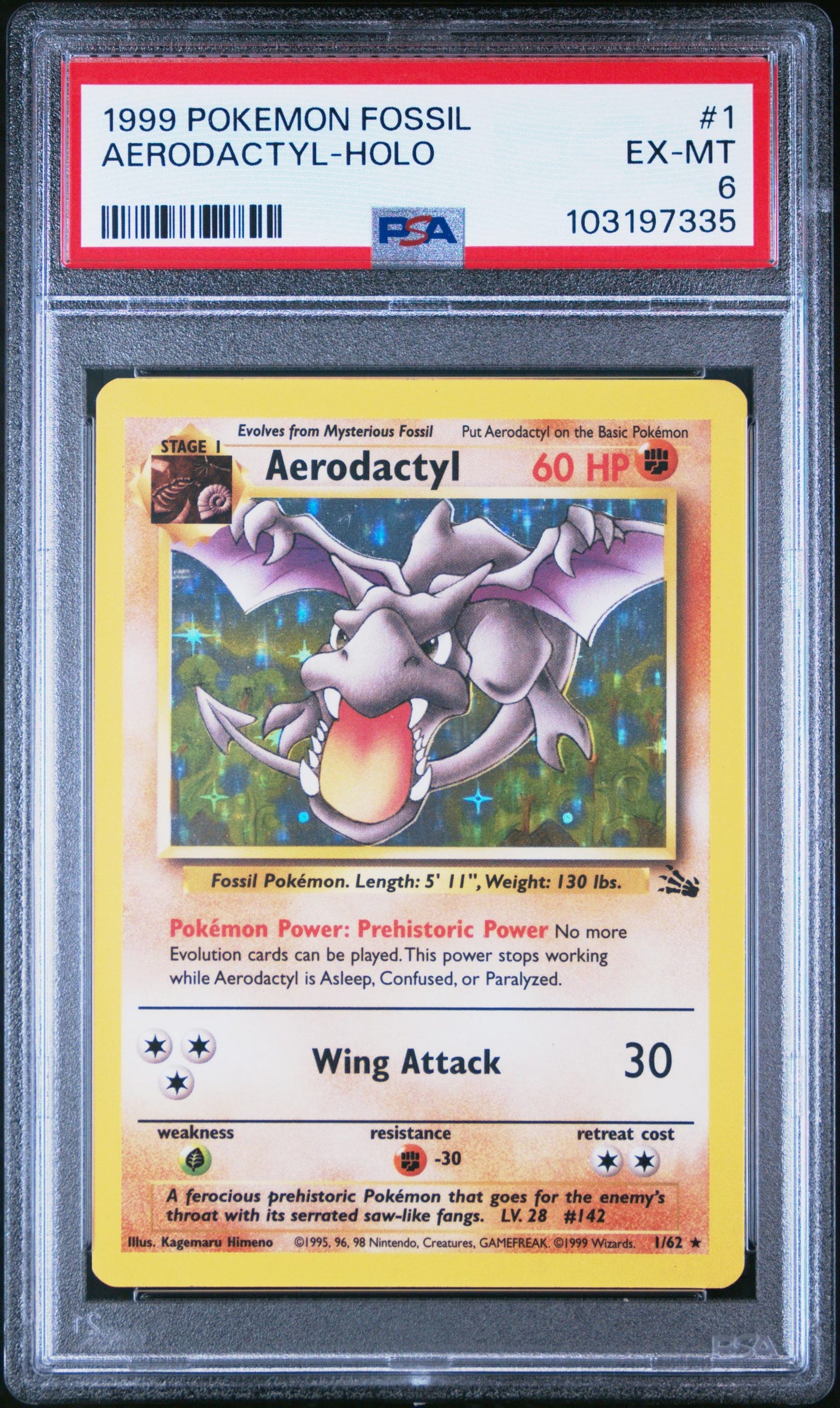 [PSA 6] AERODACTYL #1 FOSSIL UNLIMITED